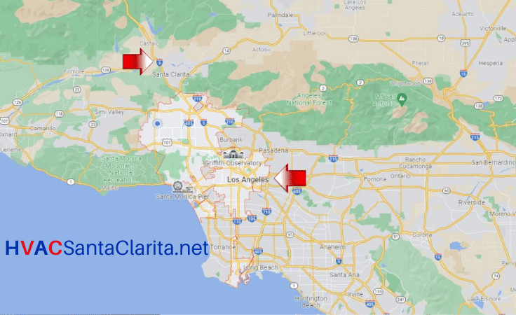 map for hvac santa clarita service area