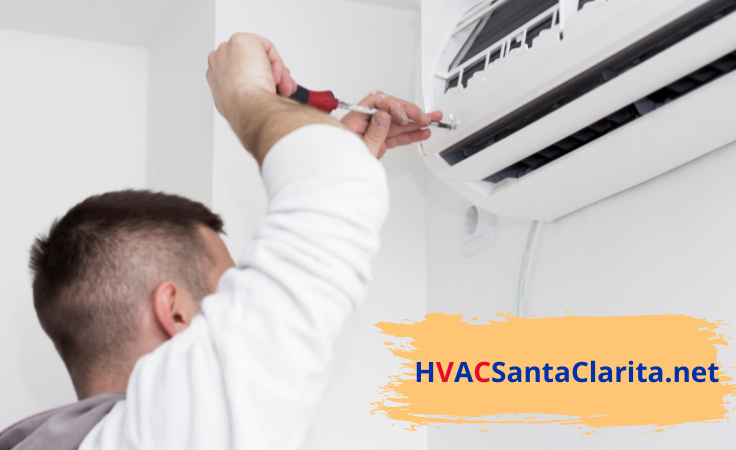 hvac santa clarita technician repairs ductless ac