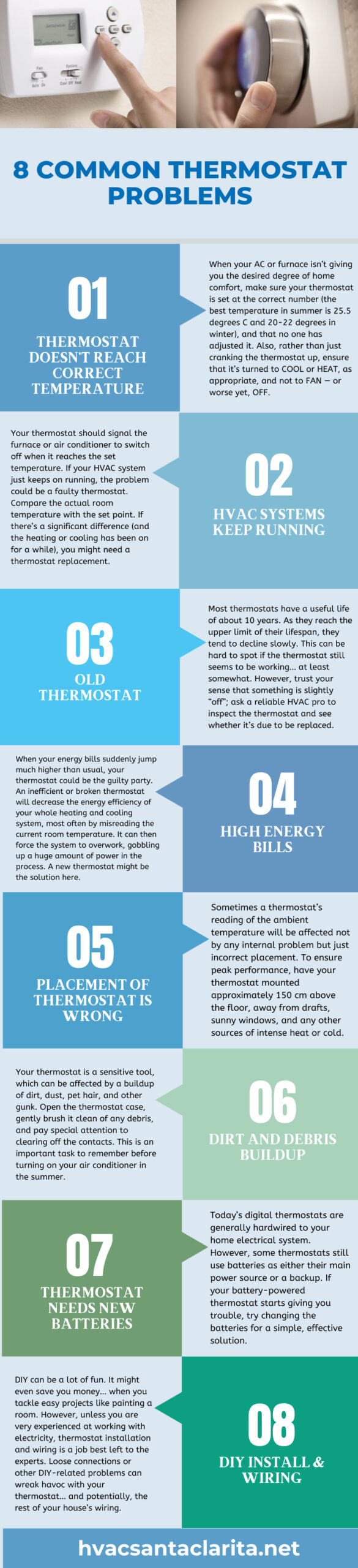 8 Common Thermostat Problems Infographics