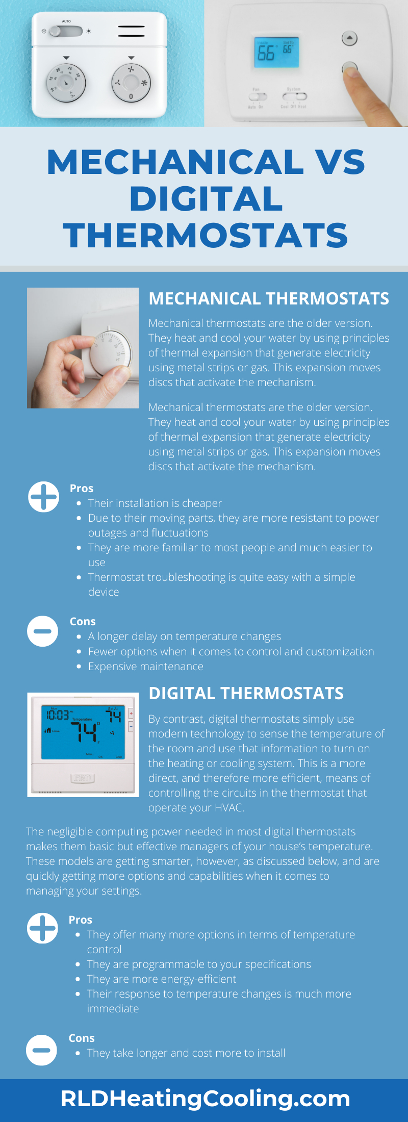 Mechanical Vs Digital Thermostats Infographics