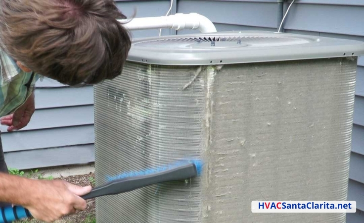 Clean out debris around the outside AC