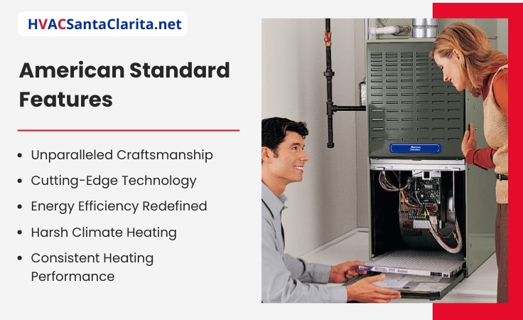 American Standard gas furnace features