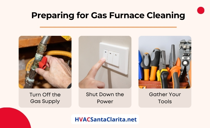 Gas furnace cleaning prepation
