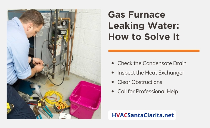 how to fix gas furnace leaking water